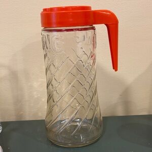 Vintage 1970s Anchor Hocking TANG Glass Pitcher.